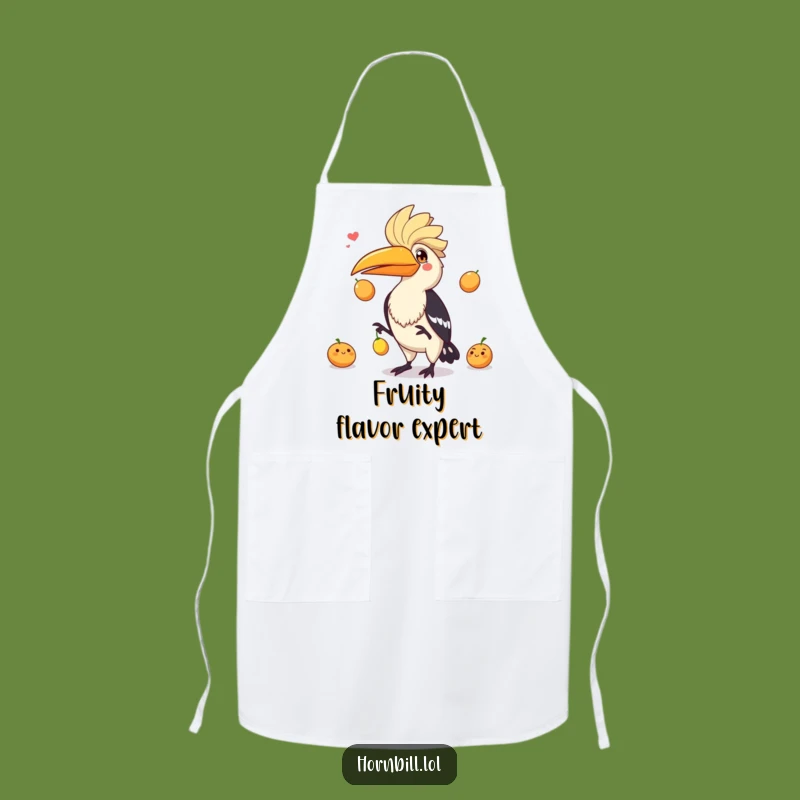 Funny Hornbill Juggling Fruits Apron - Kitchen Playful Bird Humor Gift
