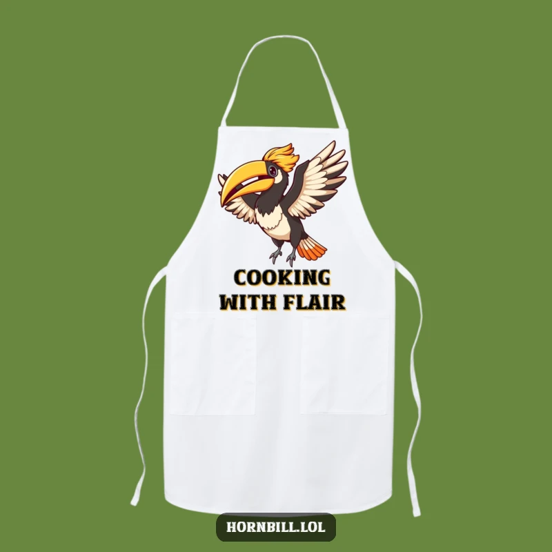Funny Adorable Hornbill Flapping Wings Apron - Whimsical Kitchen Fun
