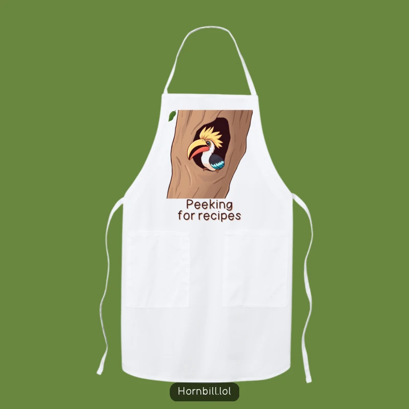 Funny Curious Hornbill Apron - Cook with Humorous Fascination and Style