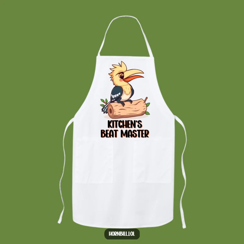Funny Hornbill Rhythm Apron: Musician Bird Kitchen Wear, Humorous Gift