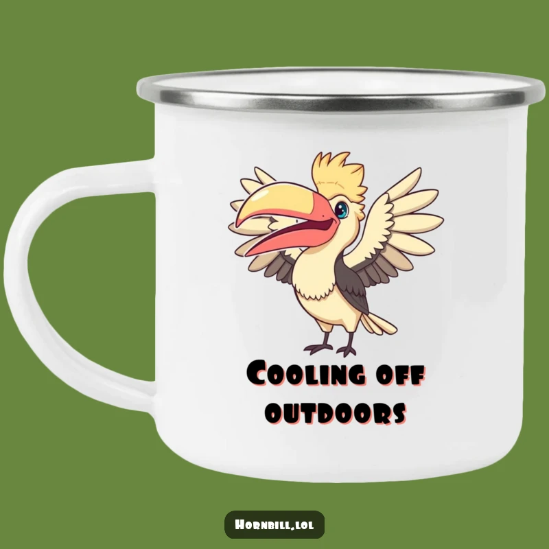 Adventure Fuel Funny Fanning Hornbill Camping Mug: Sip in Style!