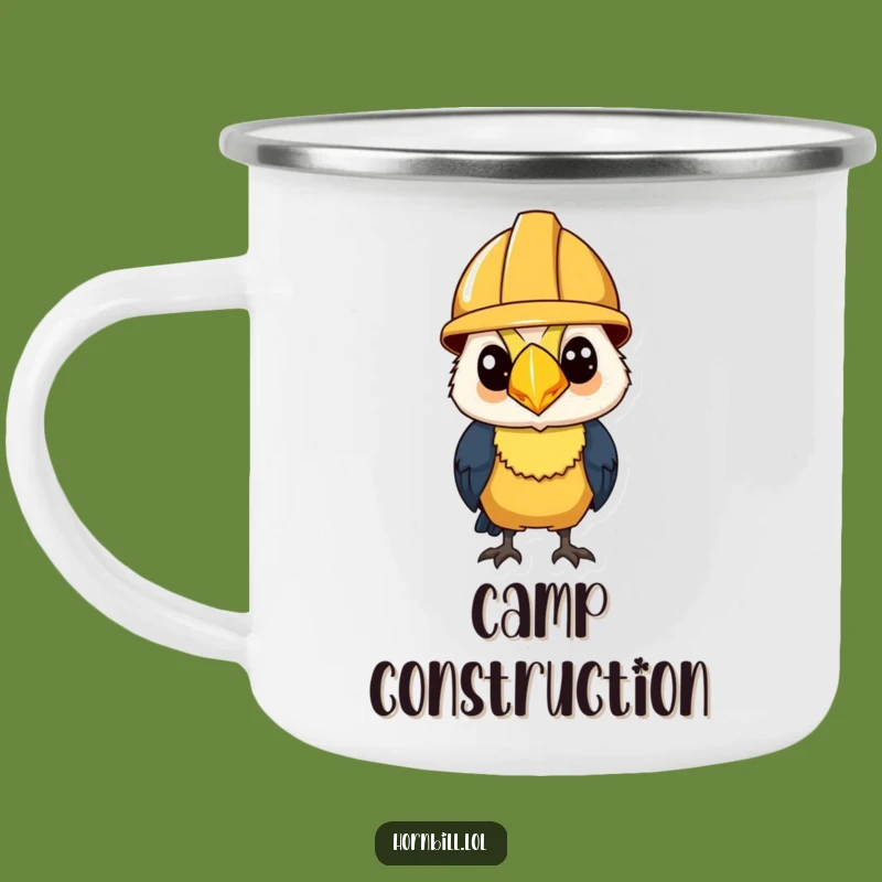 Funny Hornbill Construction Camping Mug: Outdoor Builder Strong, Fantastic Funny Gift!