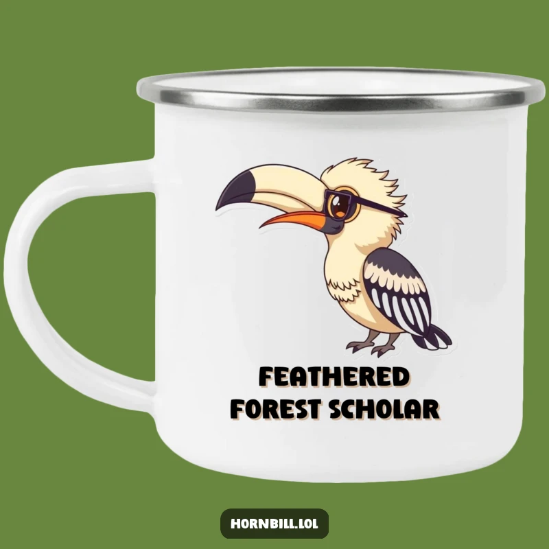 Funny Hornbill Spectacles Camping Mug - Outdoor Study Session