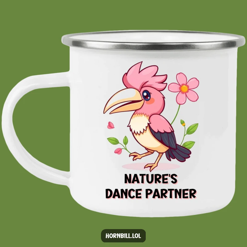 Funny Kawaii Hornbill Camping Mug: Durable Happy Hopping Bird Drinkware, Gift