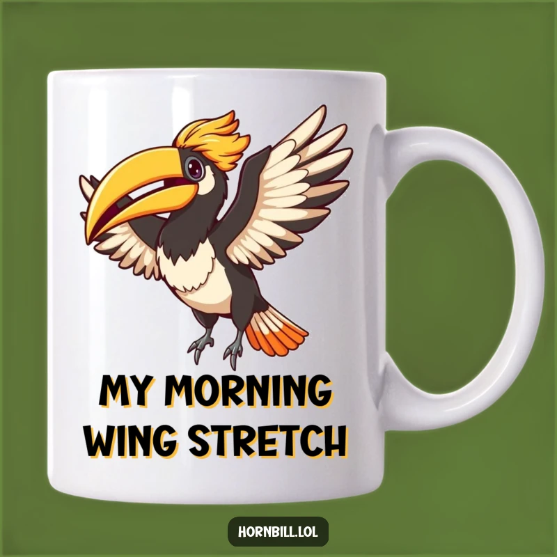 Funny Adorable Hornbill Joyful Flapping Wings Mug - Perfect Unique Gift