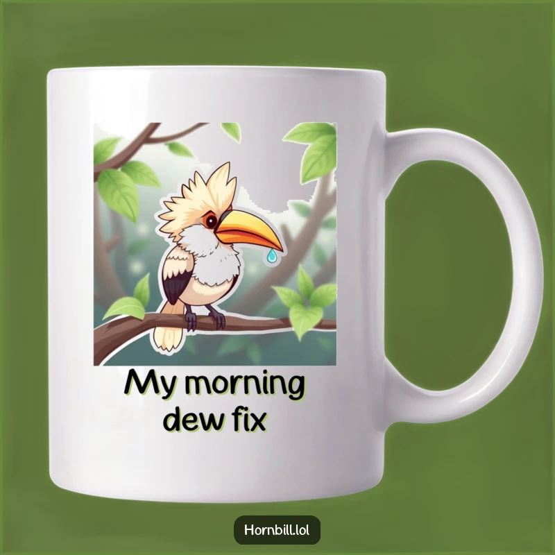 Funny Chubby Hornbill Dewdrop Sip Mug - A Hilarious Gift for Bird Lovers