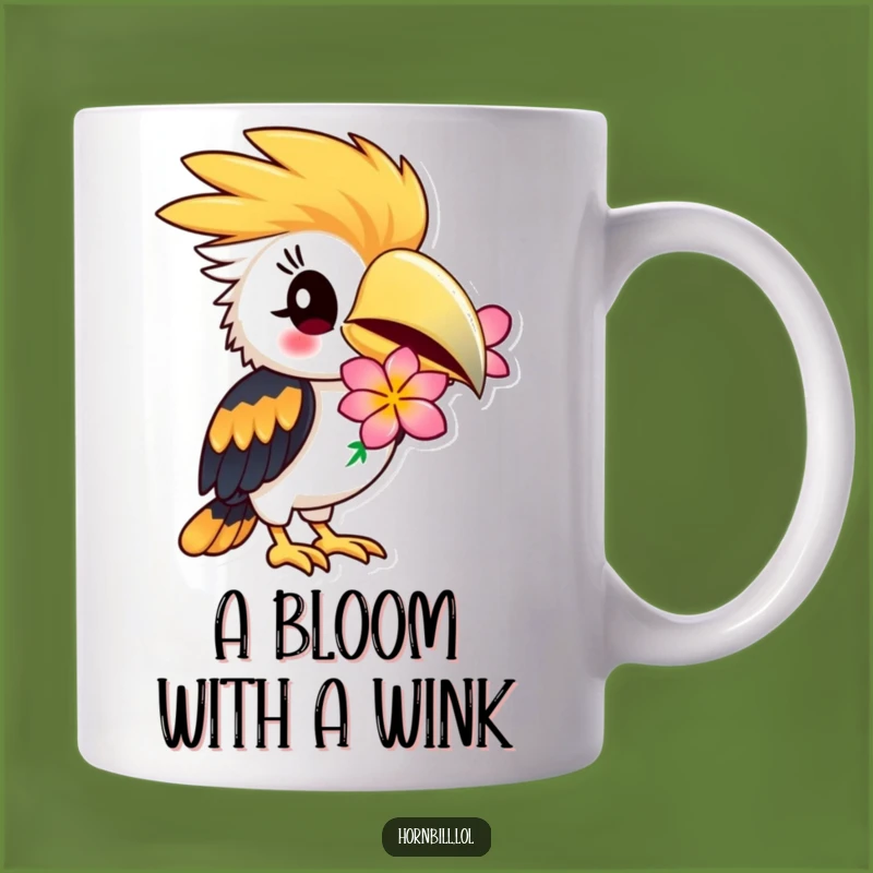 Funny Hornbill Flower Mug: Playful Wink Design, Perfect Funny Gift for Brightening Days