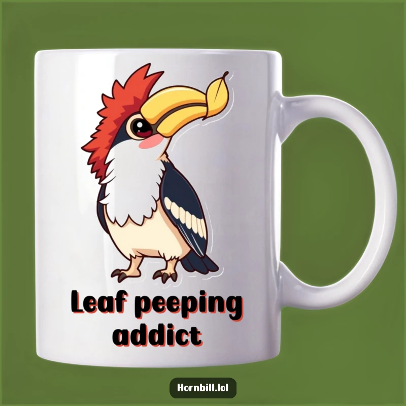 Funny Hornbill Leaf Watcher Mug - Whimsical Bird Art, Perfect Gift