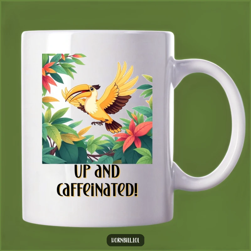 Funny Hornbill Soaring Mug: Joyful Bird Flight Gift for Nature Lovers