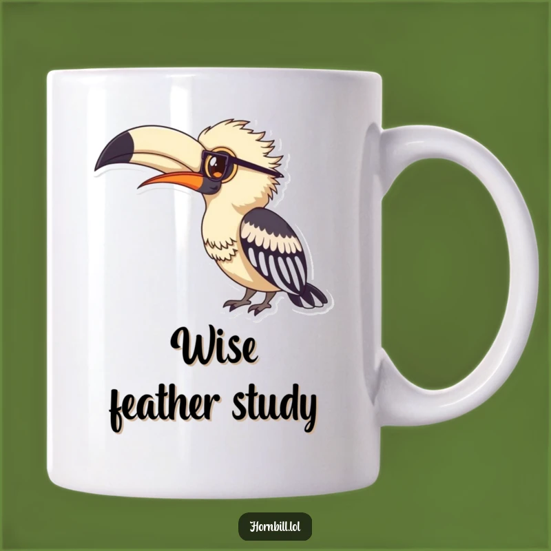 Funny Hornbill Spectacles Mug - Scholarly Bird Humor Gift