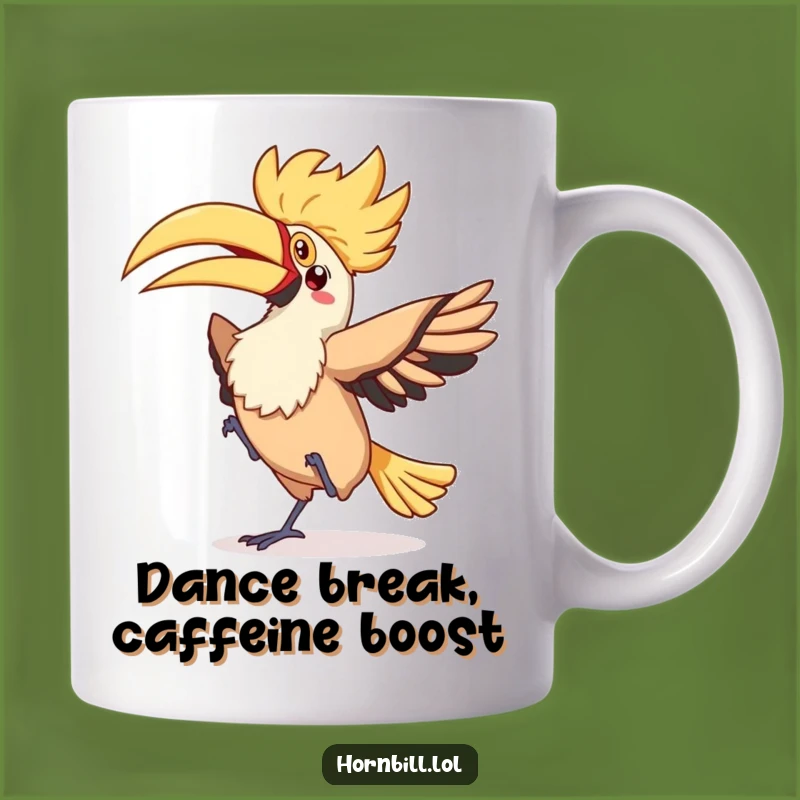 Funny Kawaii Hornbill Dance Mug - Silly Bird Gift Idea