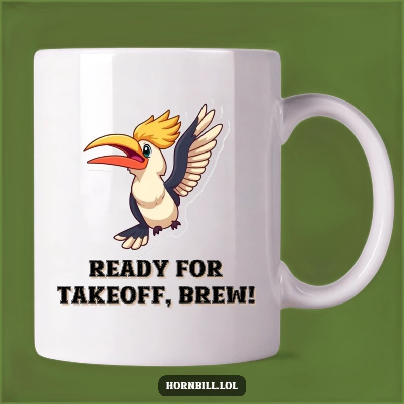 Funny Kawaii Hornbill Flight Mug - Exciting Adventure Gift