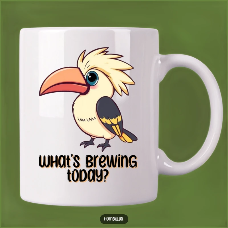 Funny Kawaii Hornbill Mug: Curious Bird Design, Perfect Funny Gift for Inquisitive Minds