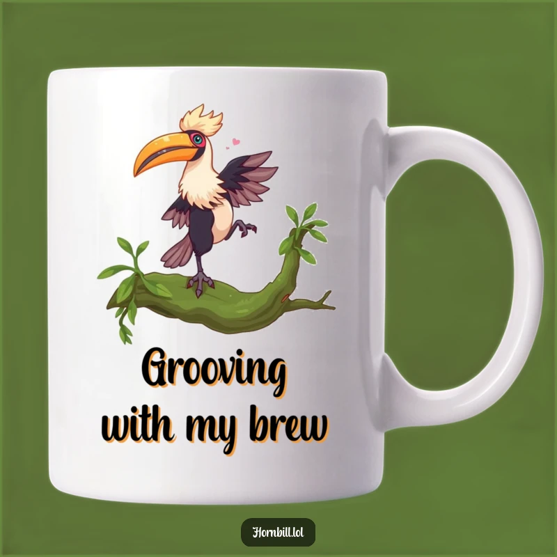 Funny Hornbill Dance Mug - Quirky Bird Art, Hilarious Gift