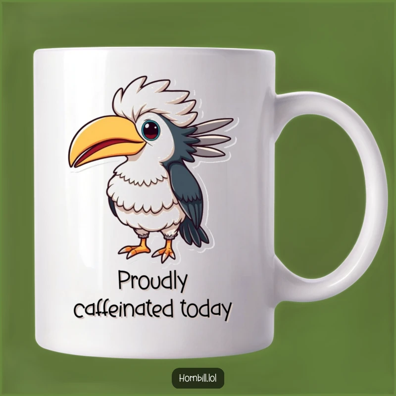 Funny Puffed-Up Hornbill Mug: Proud Bird Gift for a Laugh