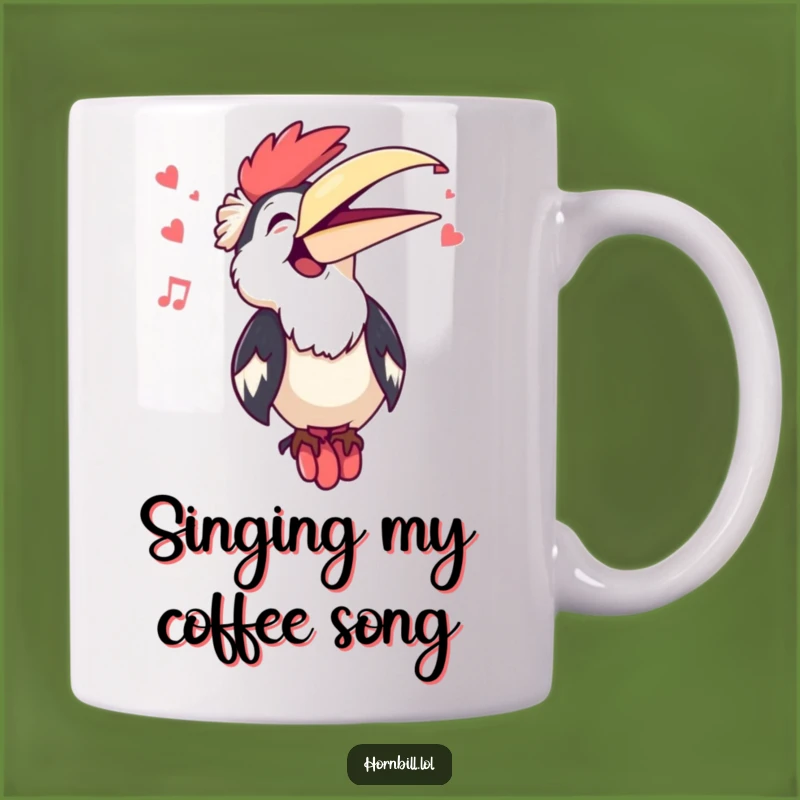 Funny Kawaii Hornbill Singing Mug - Adorable Music Lover Gift