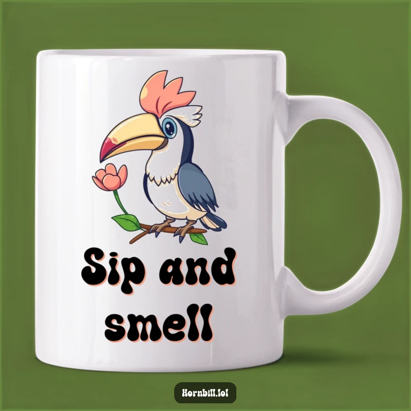 Funny Kawaii Hornbill Flower Mug a Sweet Gesture Gift