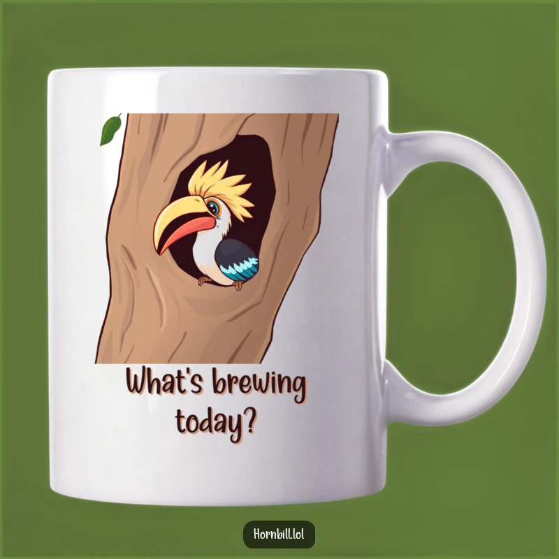 Funny Curious Hornbill Mug - Intriguing Bird Design for Curious Minds