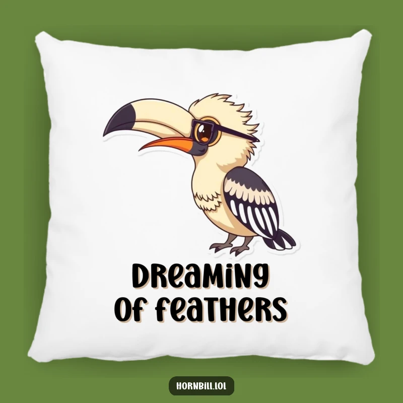 Funny Hornbill Spectacles Throw Pillow - Cozy Comfort & Wit