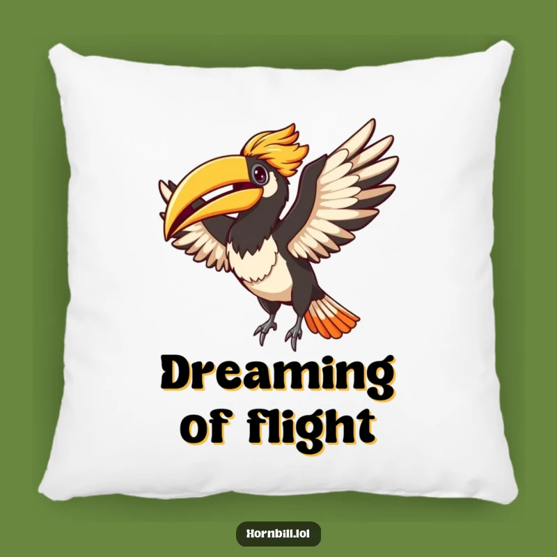 Cozy Funny Adorable Hornbill Flapping Wings Pillow - Soft & Hilarious Decor