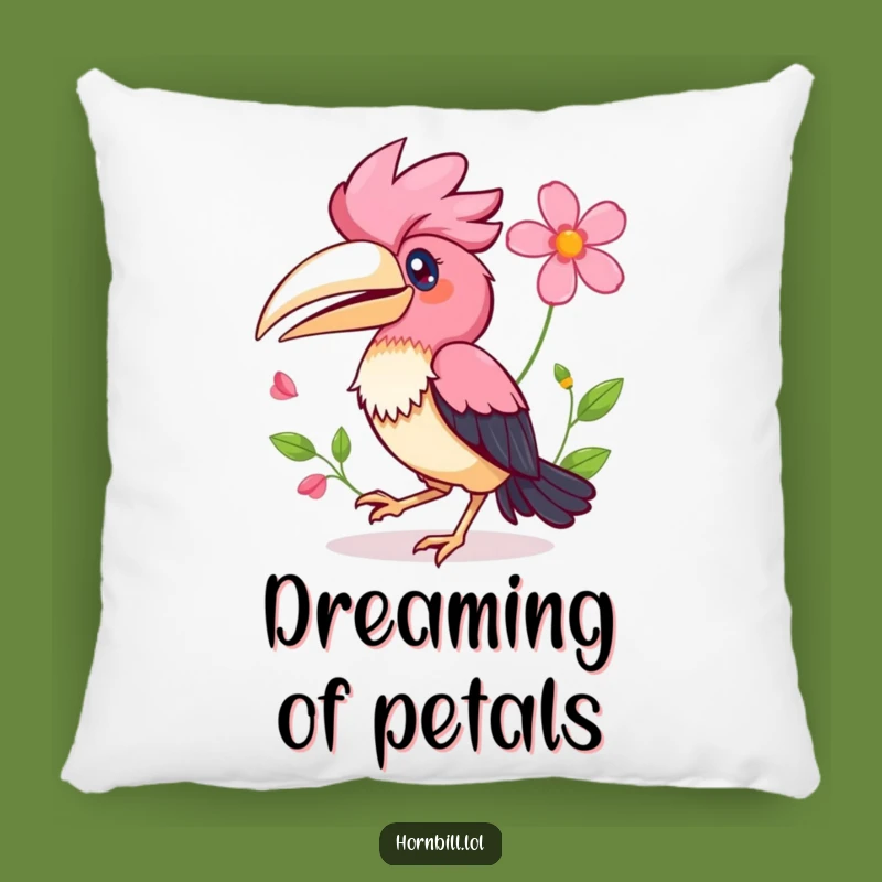 Funny Kawaii Hornbill Pillow: Cozy Happy Hopping Bird Cushion, Adorable Gift