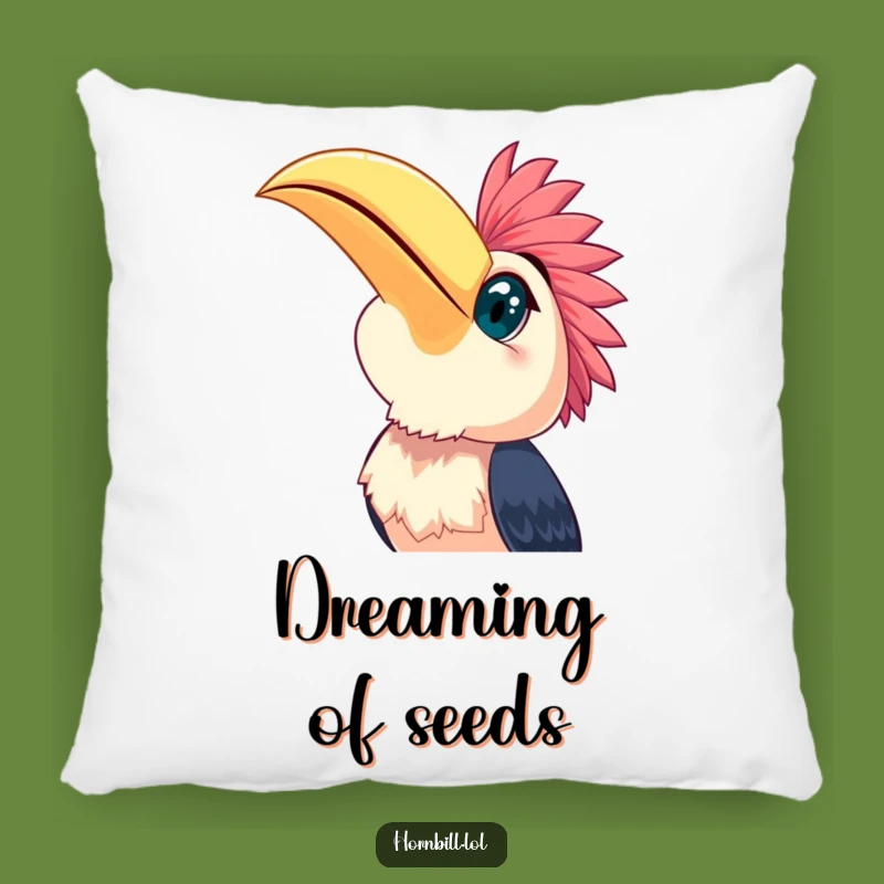 Funny Happy Hornbill Sky Gazer Pillow - Cozy Bird Dream Gift