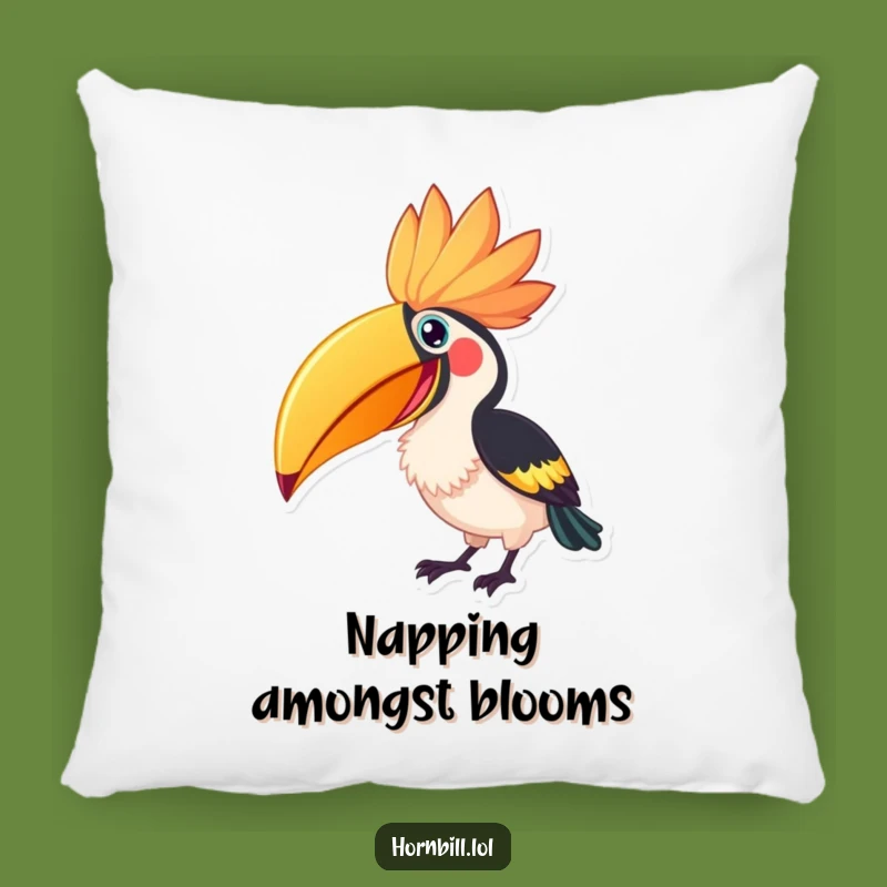 Funny Hornbill Flower Peck Pillow - Cozy Bloom Enthusiasm, Perfect Funny Gift