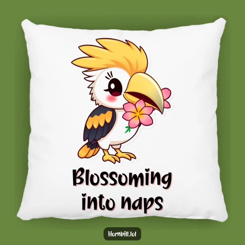 Funny Hornbill Flower Pillow: Playful Bird Comfort, Adorable & Charming Funny Gift