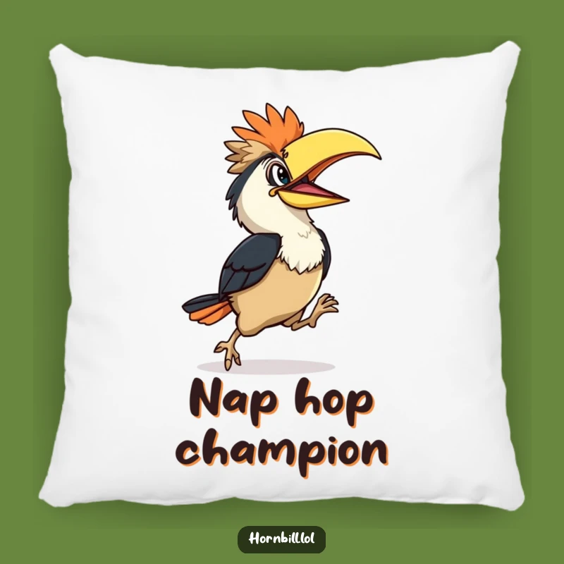 Funny Hornbill Hop Pillow: Comfy Bird Cushion, Adorable & Hilarious Funny Gift Accent