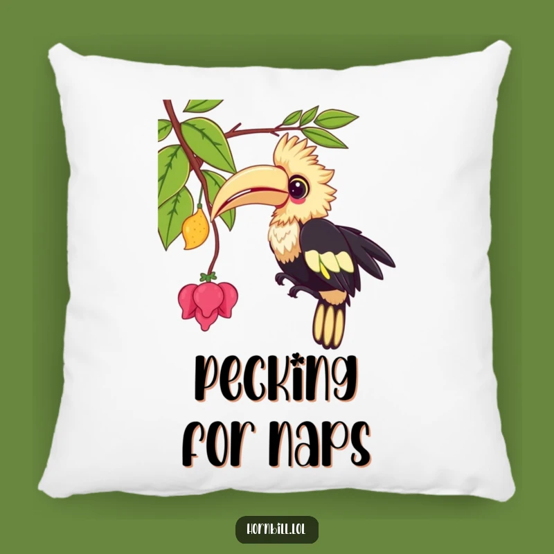 Funny Kawaii Hornbill Pillow: Playful Pecking Bird, Cozy Comfort Gift