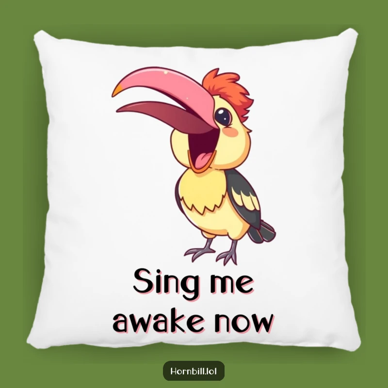 Funny Hornbill Pillow: Snuggle Up with a Singing Bird's Cheerful Melody Gift!