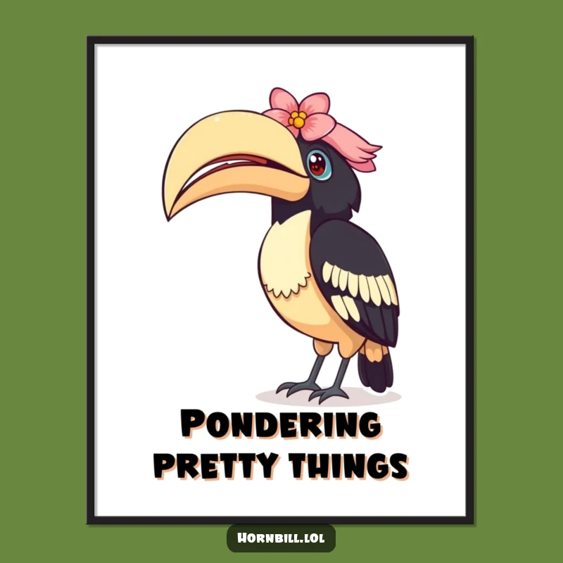 Funny Curious Hornbill Digital Art: Instant Whimsy & Wonder!