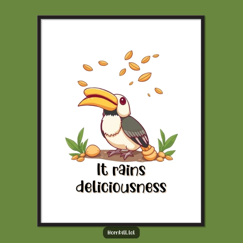 Funny Hornbill Seed Wonder Digital Art: Instant Amazement for Hilarious Gift!