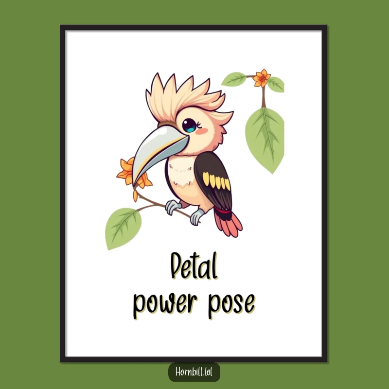 Instant Download Funny Kawaii Hornbill Art Print: Add Humor to Decor, Unique Gift!
