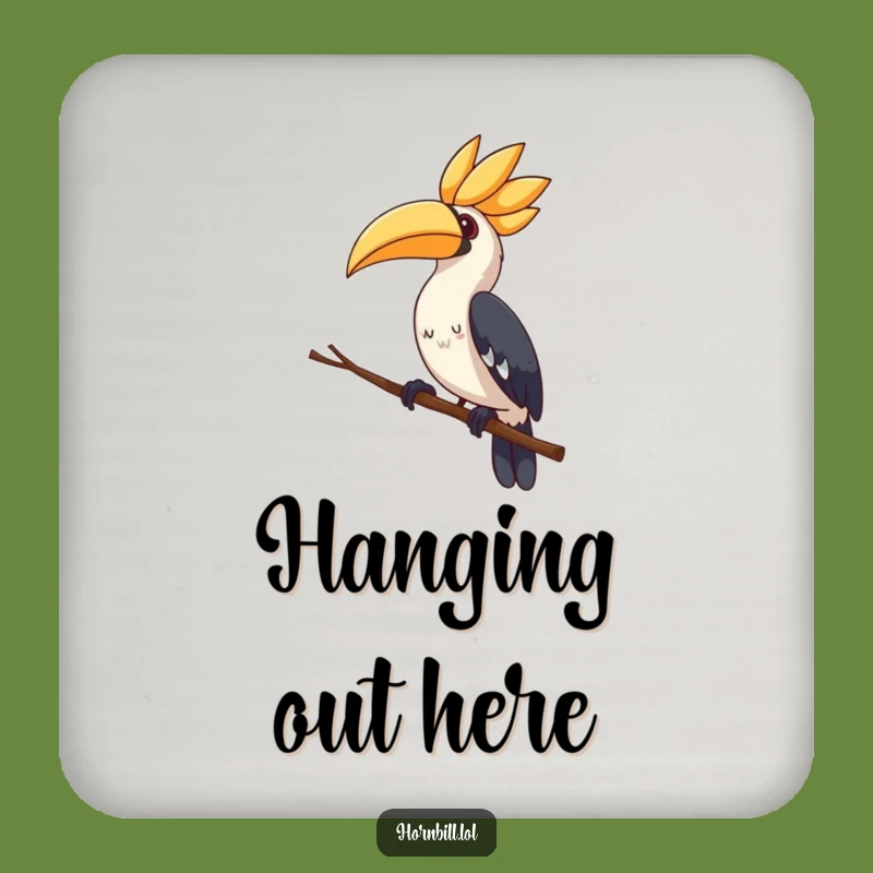 Cute Hornbill Coaster - Curious Head Tilt, Funny & Adorable Decor Gift