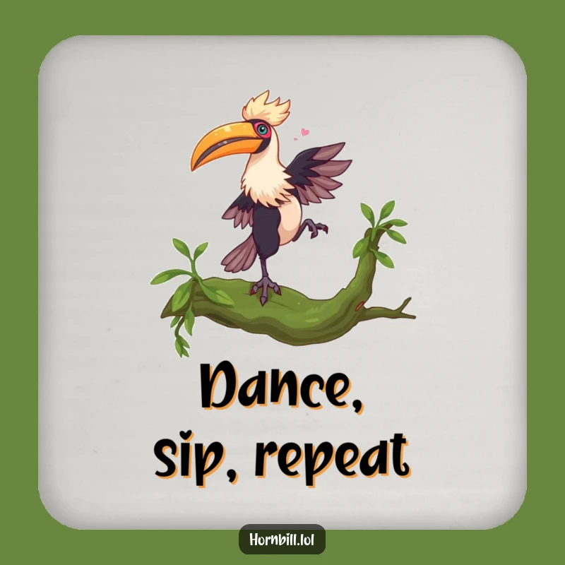 Funny Hornbill Dance Coaster - Protect Surfaces with Flair