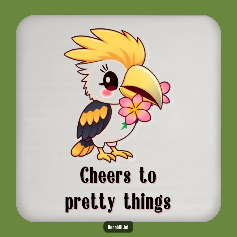 Funny Hornbill Flower Coaster: Playful Bird Protection, Stylish & Charming Funny Gift