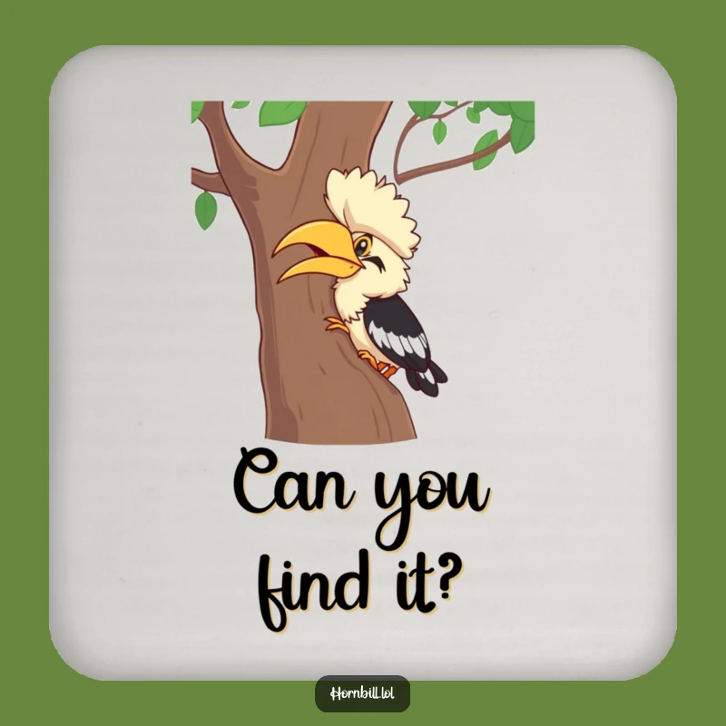 Funny Hornbill Hide-and-Seek Coaster - Giggle Bird Drink Protector, Fun Gift