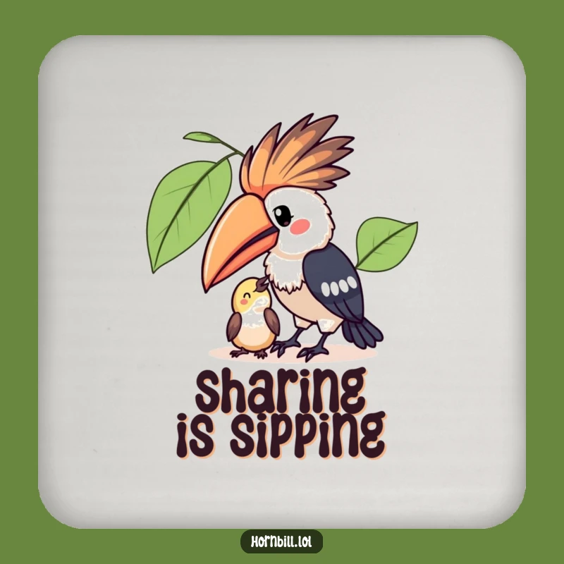 Funny Kawaii Hornbill Coasters for Sharing Drinks