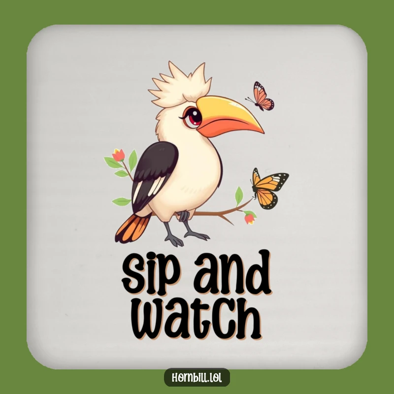 Funny Hornbill Butterfly Coaster: Enchanted Bird Protection, Stylish & Gentle Funny Gift