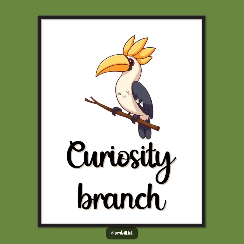 Cute Hornbill Poster - Curious Head Tilt, Funny & Adorable Art