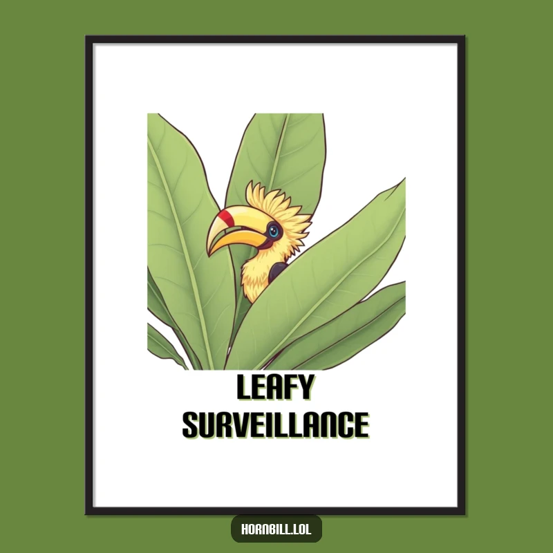 Funny Hornbill Bush Poster: Nature's Peek Art, Adorable Funny Gift!