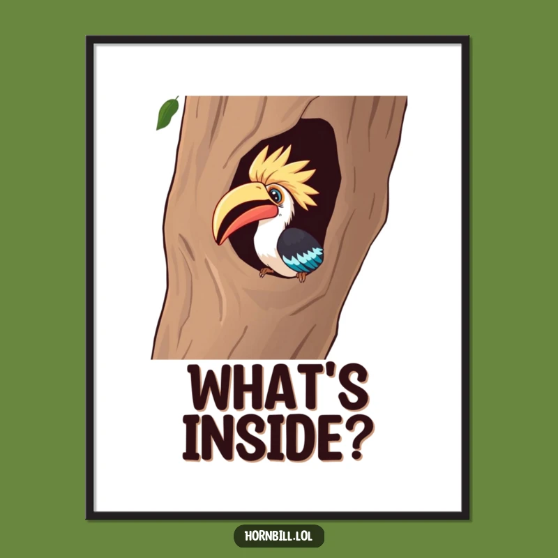 Funny Curious Hornbill Poster - Add Intriguing Humor to Your Walls