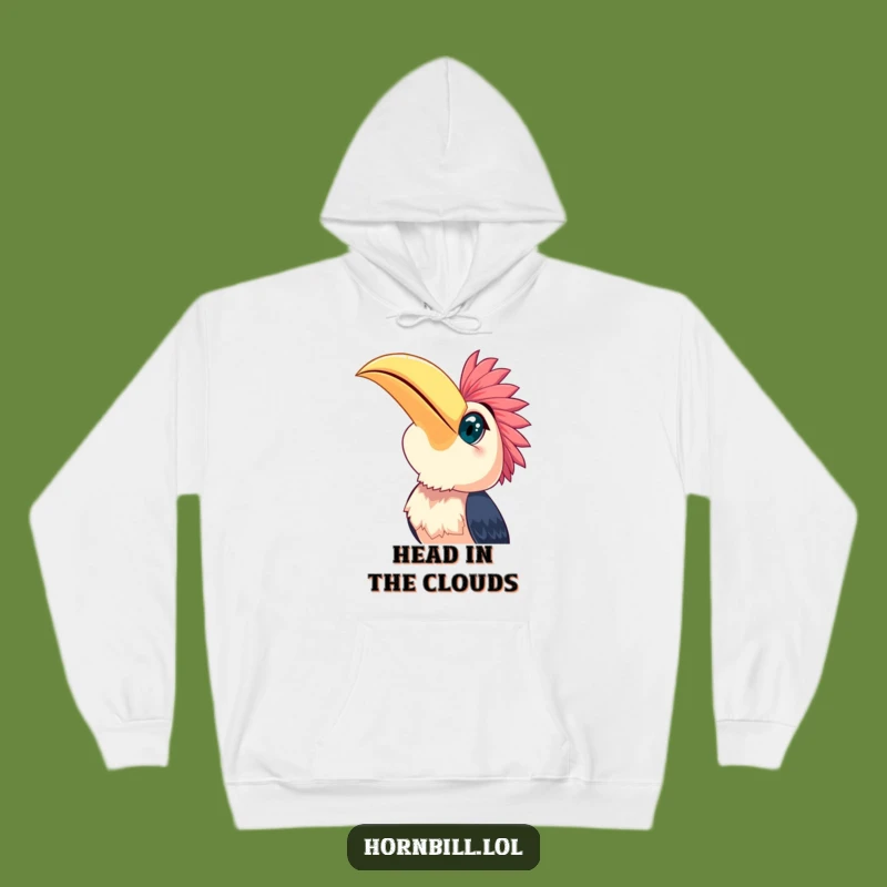 Cozy Funny Happy Hornbill Sky Gazer Hoodie - Warm Optimism Gift