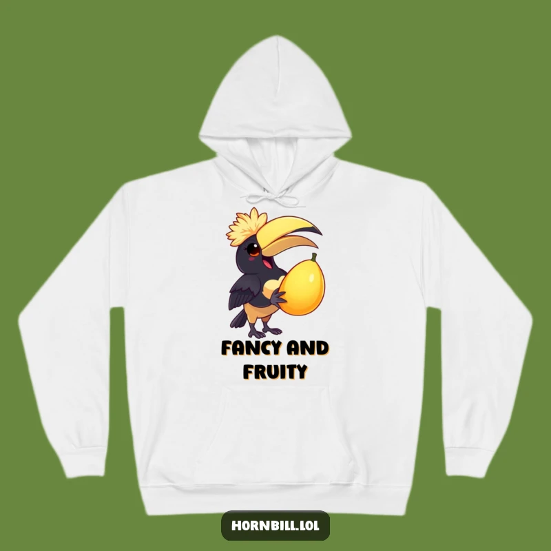 Funny Delighted Hornbill Hoodie - Cozy and Humorous Birdy Treat Design