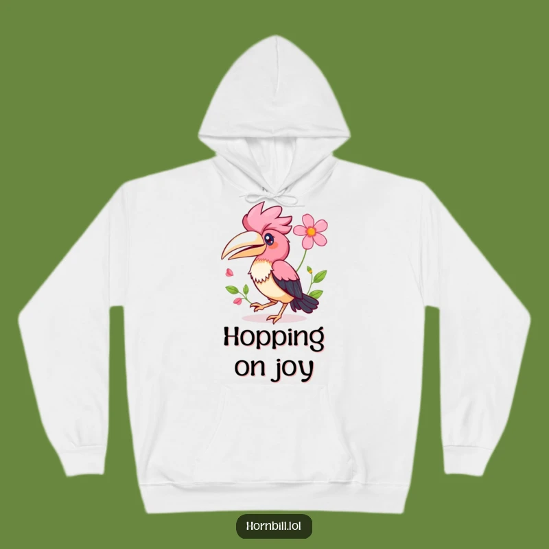 Funny Kawaii Hornbill Hoodie: Cozy Happy Hopping Bird Apparel, Great Gift
