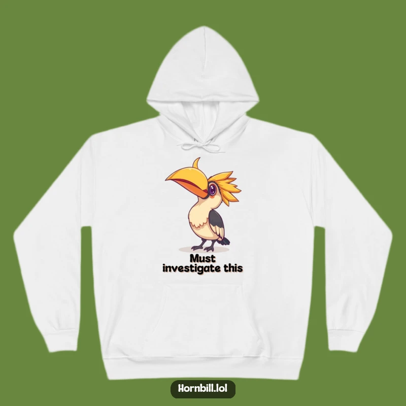 Cozy Funny Hornbill Hoodie - Curious Bird & Shiny Thing Gift