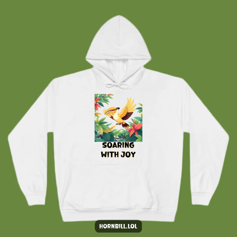 Funny Hornbill Soaring Hoodie: Cozy Bird Flight Gift for Adventurers