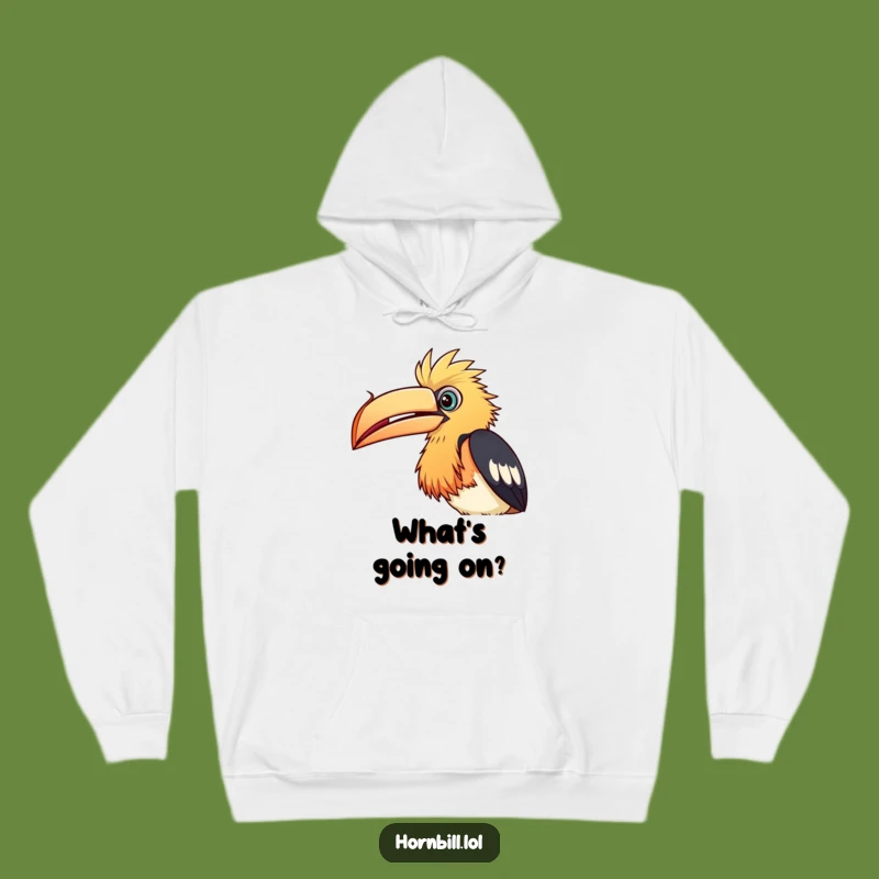 Funny Hornbill Seed Hoodie: Cozy Curious Bird, Humorous Outdoor Wear, Gift