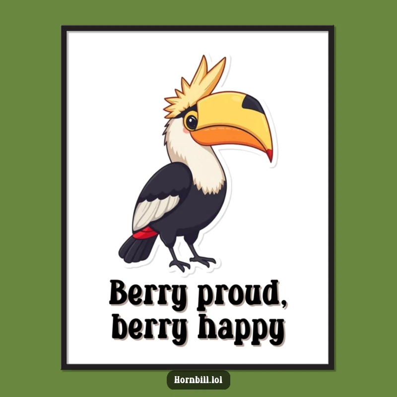 Free Printable Wall Art: Hornbill Berry - Funny Downloadable Decor Gift